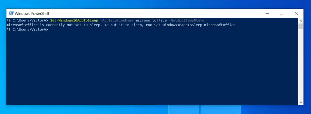 PowerShell Script To Put Windows 10 Apps To Sleep