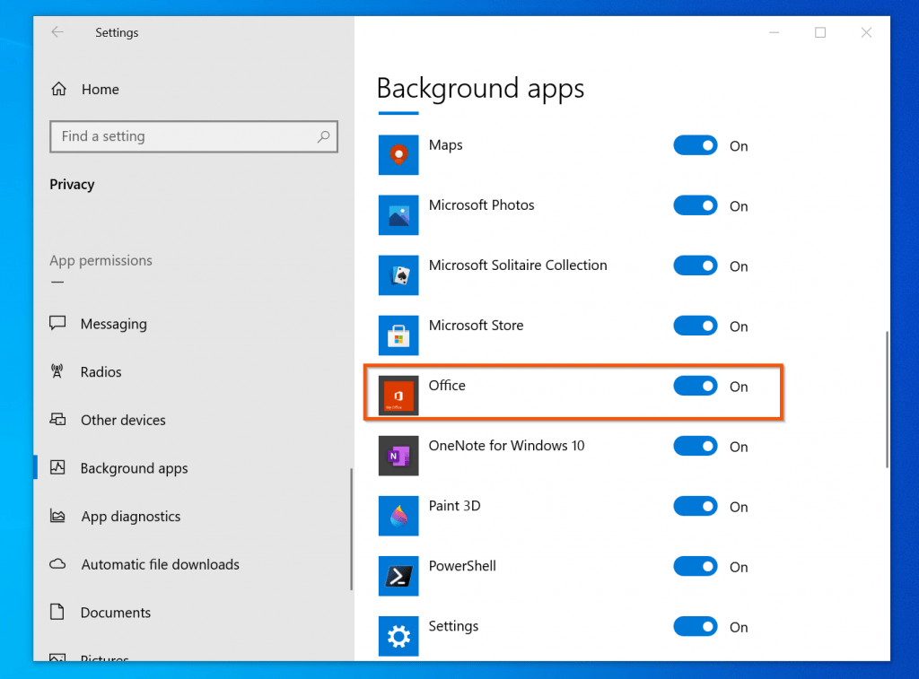 Comment mettre Microsoft Office en veille à partir des paramètres Windows