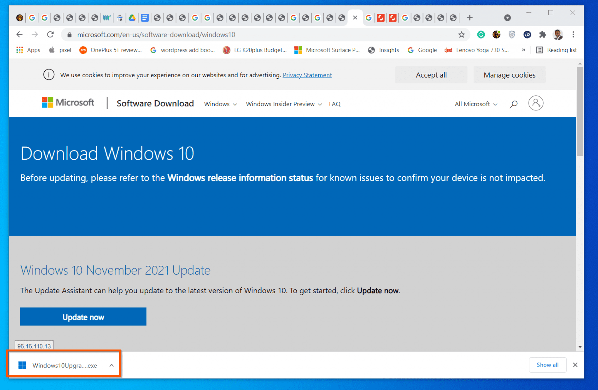 install windows 10 21h2 manually