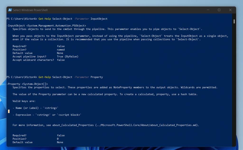 Parameters Of PowerShell Select-Object