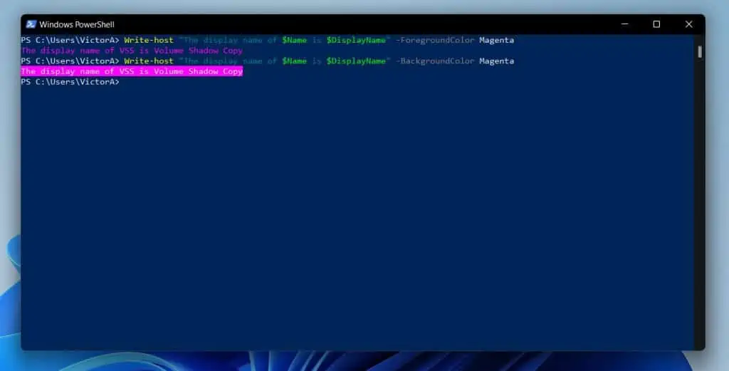 How To Specify The Text Background Color With The BackgroundColor Parameter Of PowerShell Write-Host