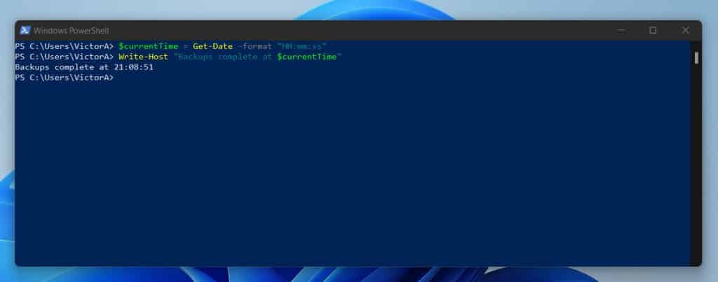 How To Write Current Time With PowerShell Write-Host