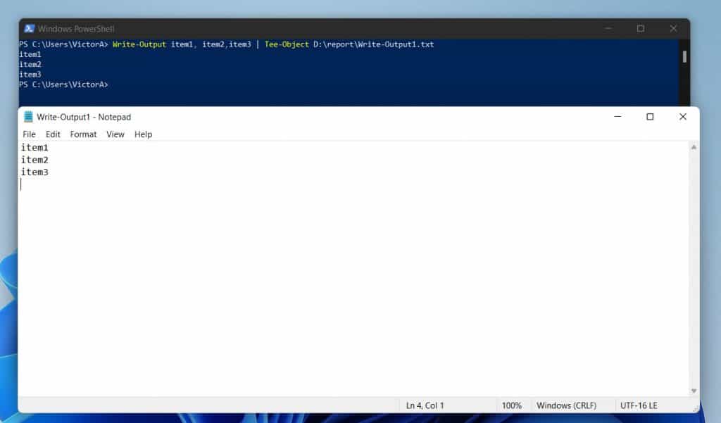 How To Write The Output of PowerShell Echo (Write-Output) To A Text File