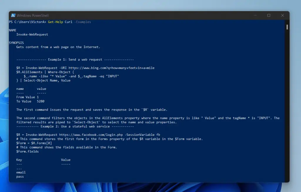 How To Get Help About PowerShell Curl (Invoke-WebRequest)