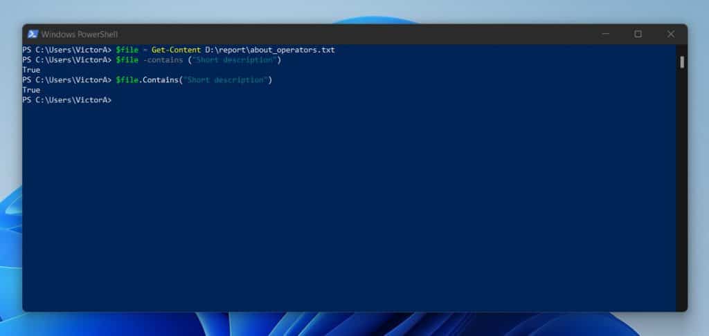 PowerShell -Contains Operator And .Contains() Method Examples