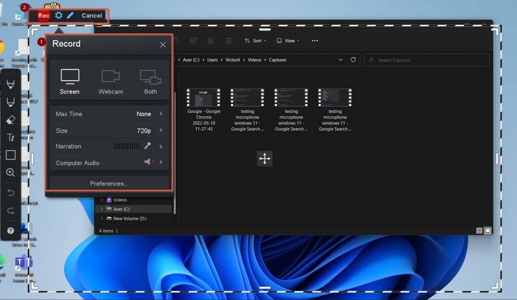 Comment filtrer l'enregistrement sur Windows 11 avec Screencast-O-Matic