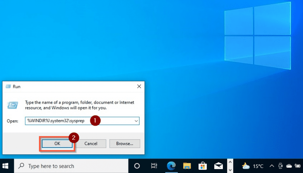 Options pour exécuter Sysprep (généraliser) dans Windows 10