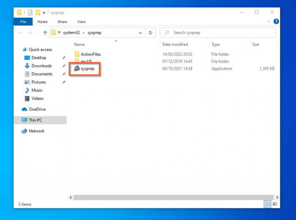 Options pour exécuter Sysprep (généraliser) dans Windows 10