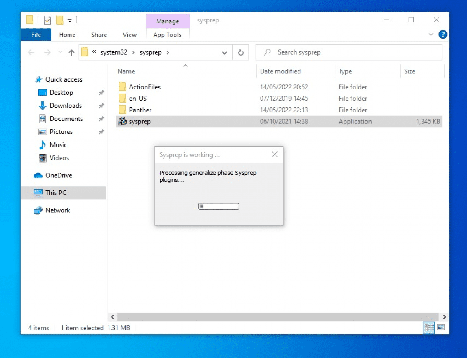windows 10 sysprep without oobe