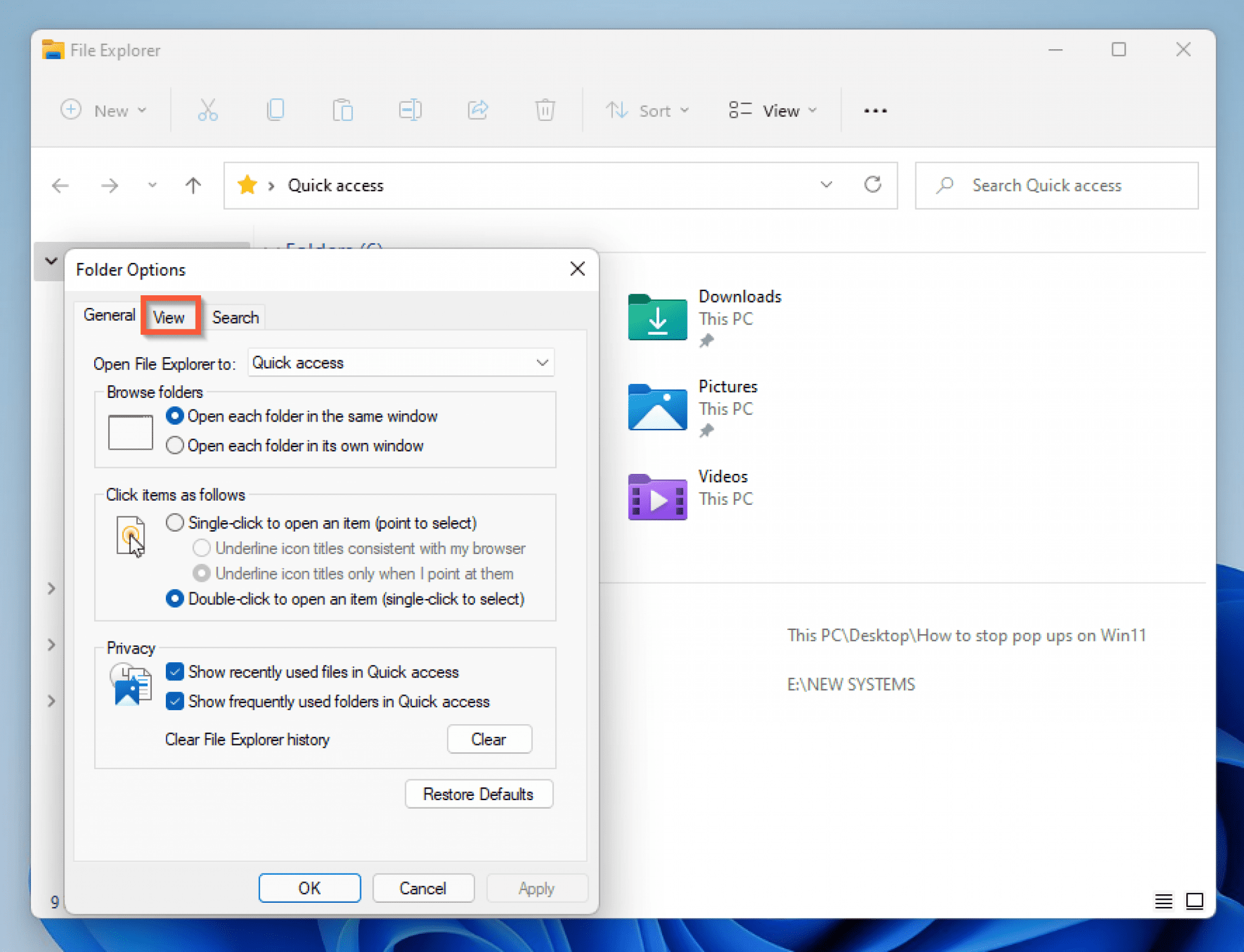 How To Stop Pop Ups On Windows 11