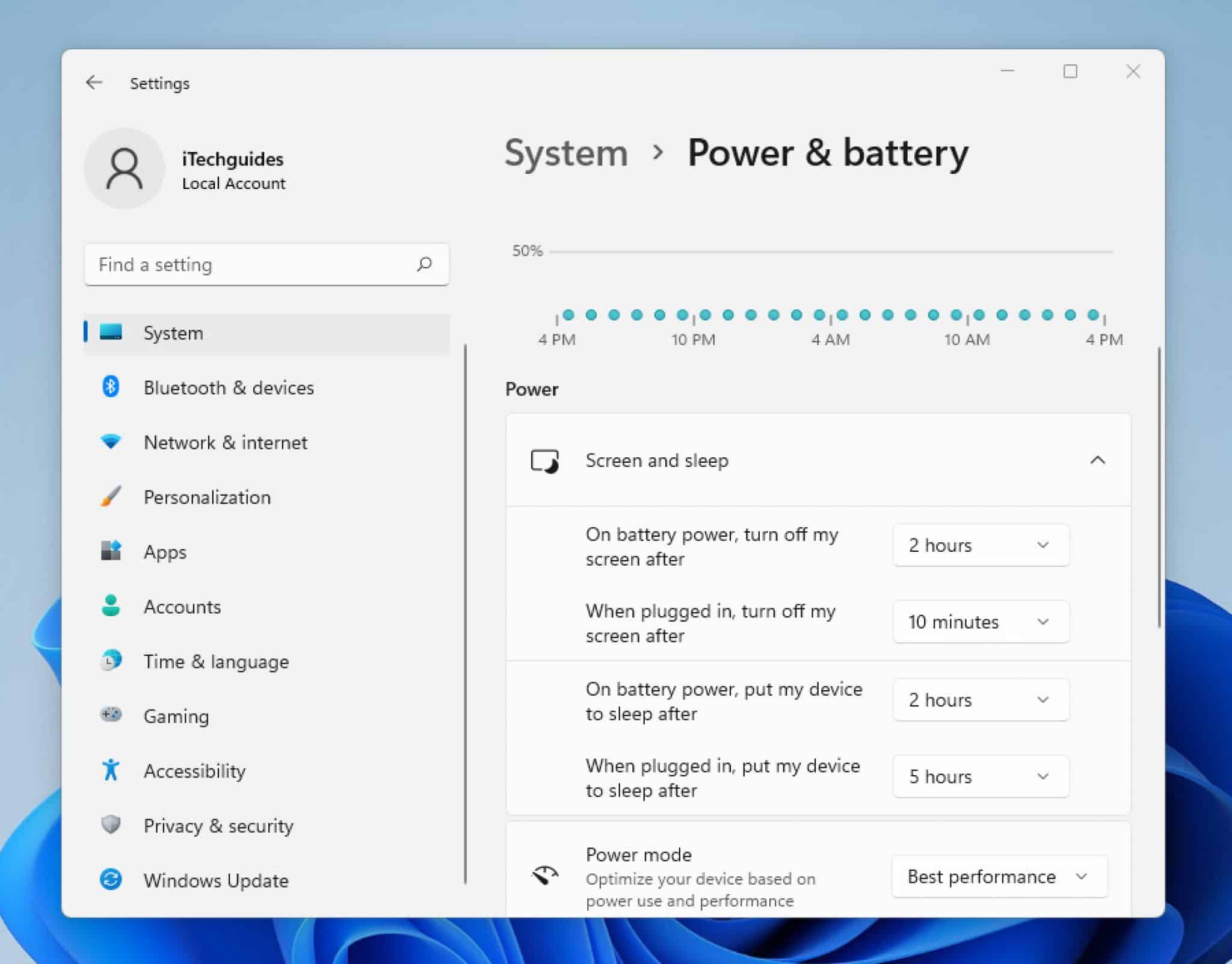 How to Change Windows 11 Power Settings - Itechguides