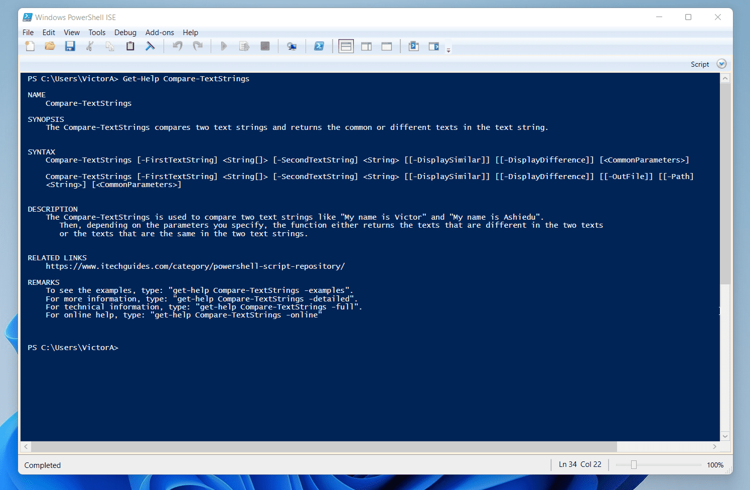 Powershell Script To Compare Two Text Strings (Compare-Textstrings)
