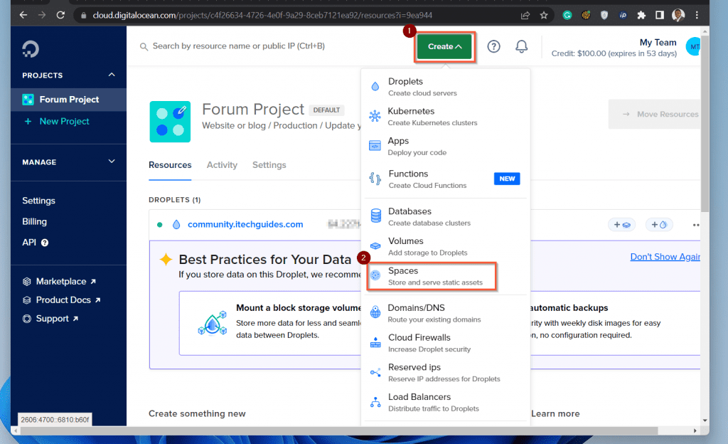 How To Create DigitalOcean Spaces To Store Discourse Forum Backup In S3