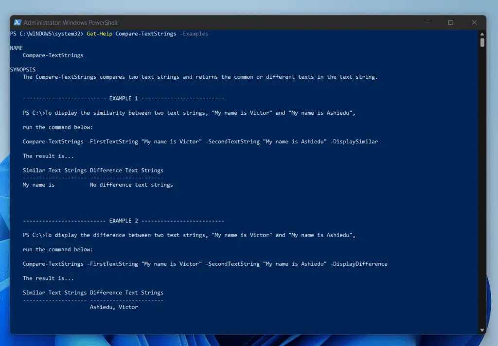 Use PowerShell To Compare Two Text Strings (Compare-TextStrings): Examples