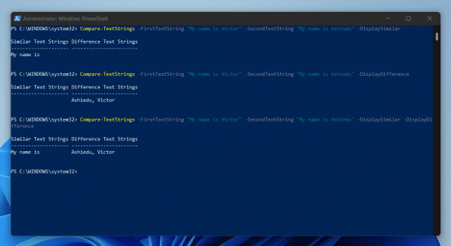 PowerShell Script to Compare Two Text Strings (Compare-TextStrings)