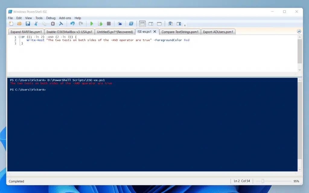 How To The -AND Operator In A PowerShell IF-ELSE Statement