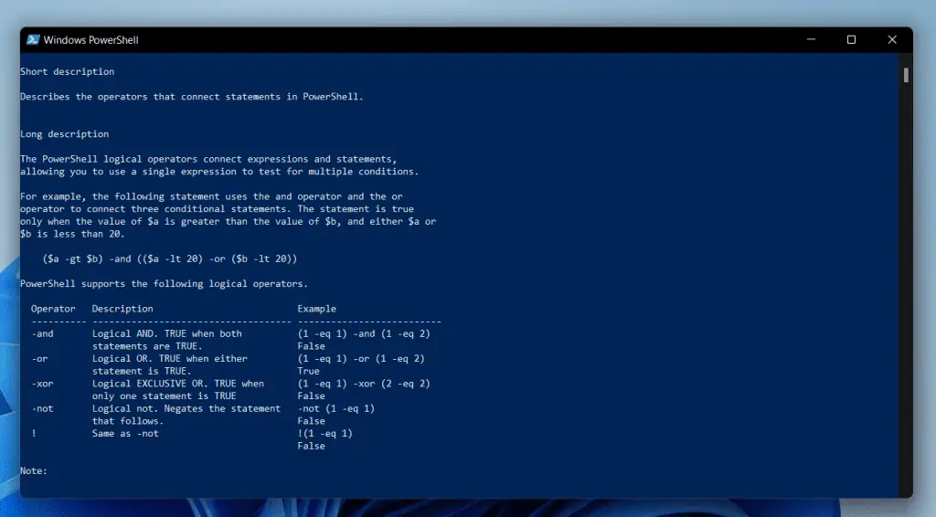 PowerShell -Or Operator: Overview