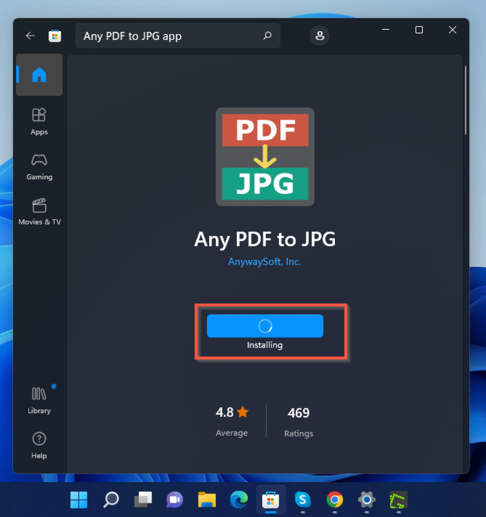 Download And Install “Any PDF to JPG” App