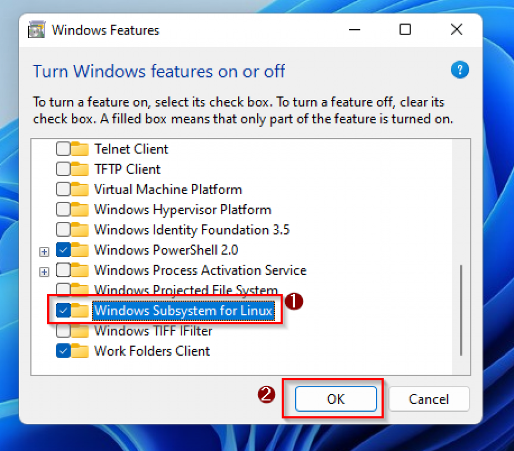 Enable Windows Subsystems For Linux On Windows 11