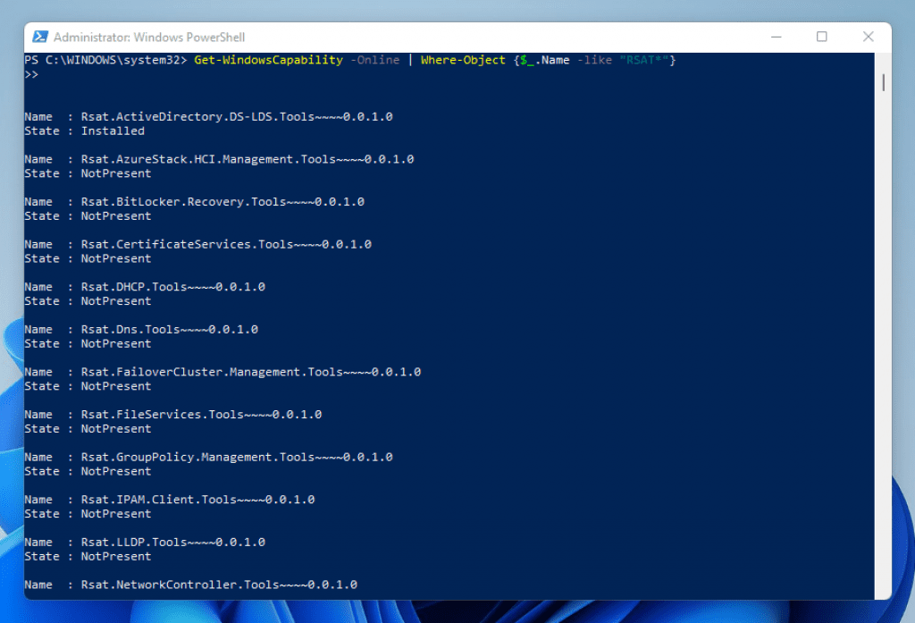 How To List RSAT Tools In Windows 11