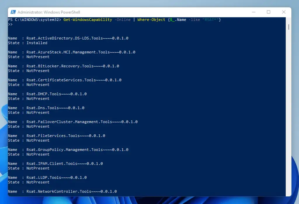 How To List RSAT Tools In Windows 11