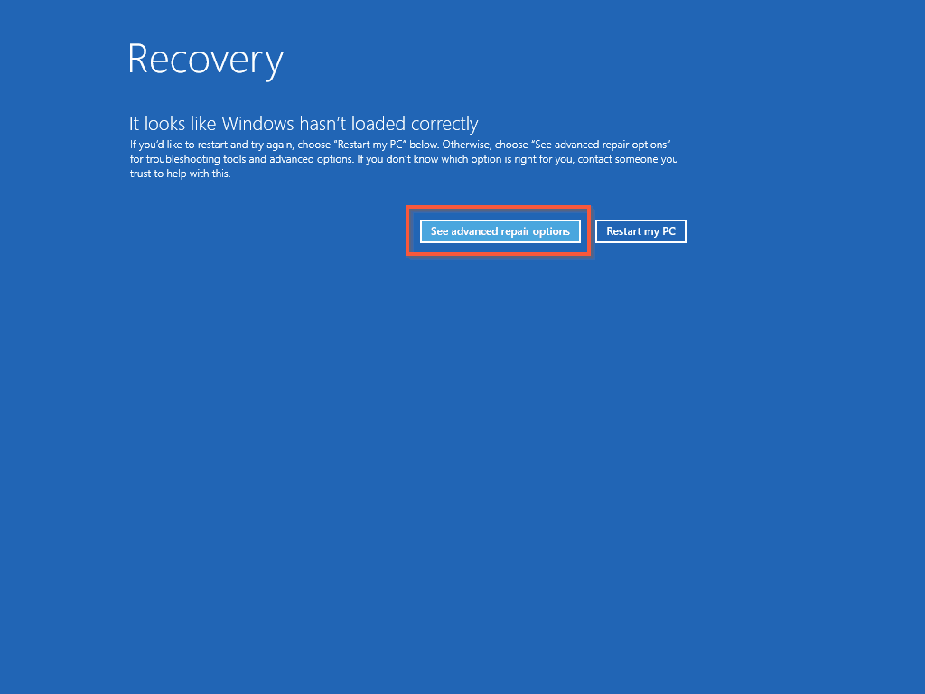 Steps To Fix Windows 10 If Stuck At "Diagnosing PC" At Startup - Boot Windows 10 To The Recovery Mode