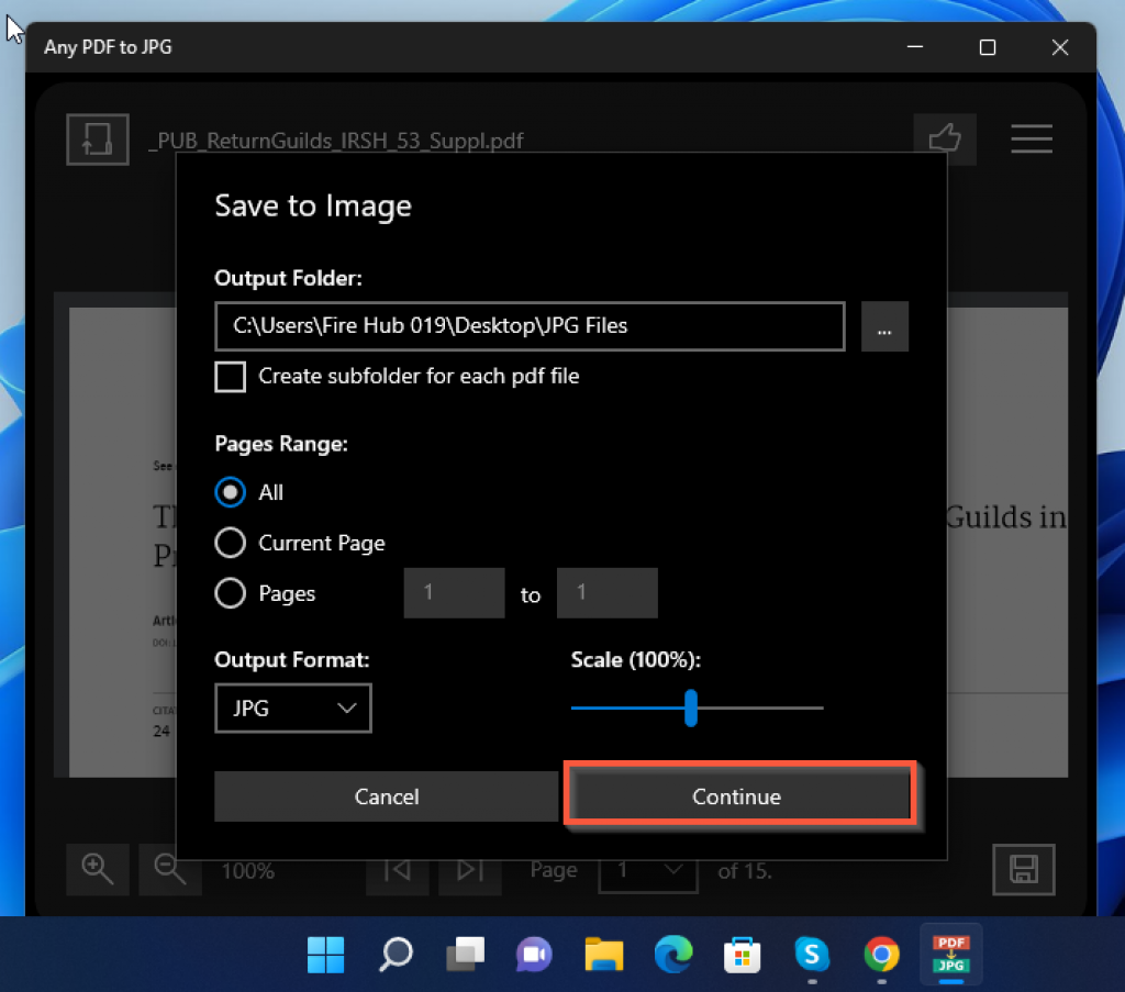 「AnyPDFtoJPG」アプリを使用して、PDFをJPGに変換します