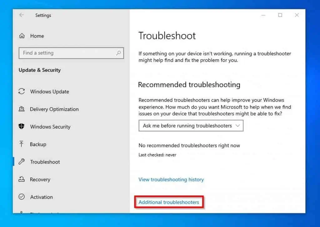 Fix Windows 10 Update Stuck At 99 By Running Windows Update Troubleshooter 