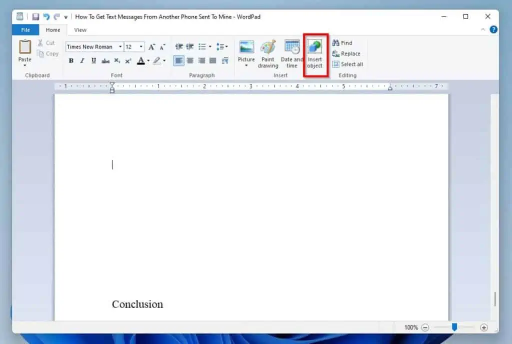 Help With WordPad In Windows 11 How To Insert Objects In WordPad