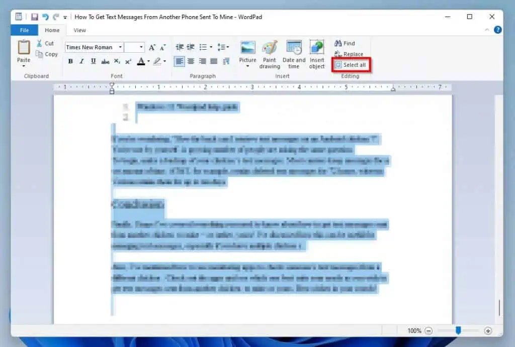 Help With WordPad In Windows 11 How To Find, Find And Replace, And Select All
