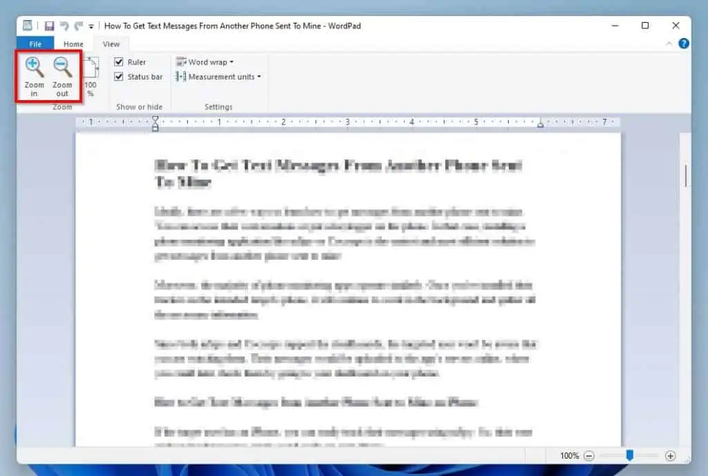 Help With WordPad In Windows 11 Working With WordPad “View” Tab