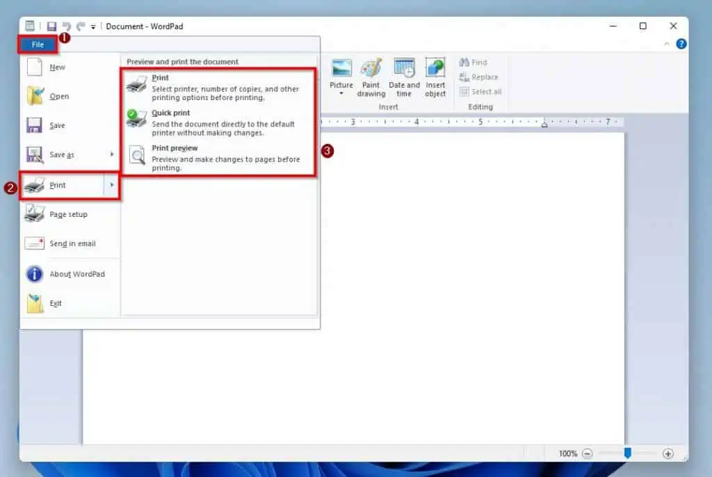 Help With WordPad In Windows 11 How To Print In WordPad