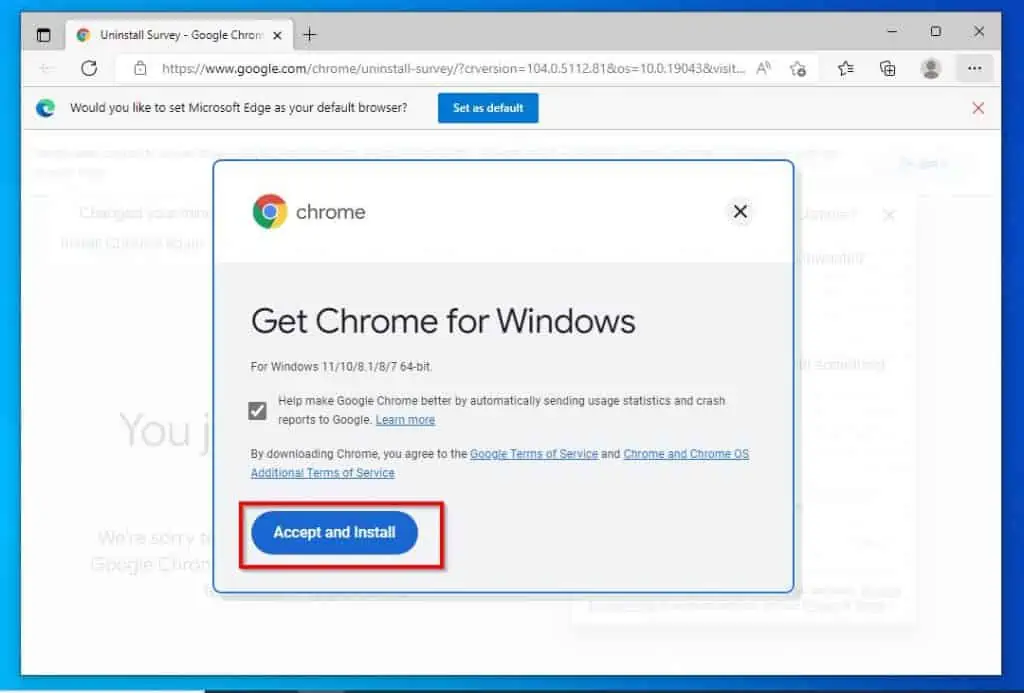 Fix Chrome That Keeps Crashing In Windows 10 By Uninstalling And Re-installing Chrome