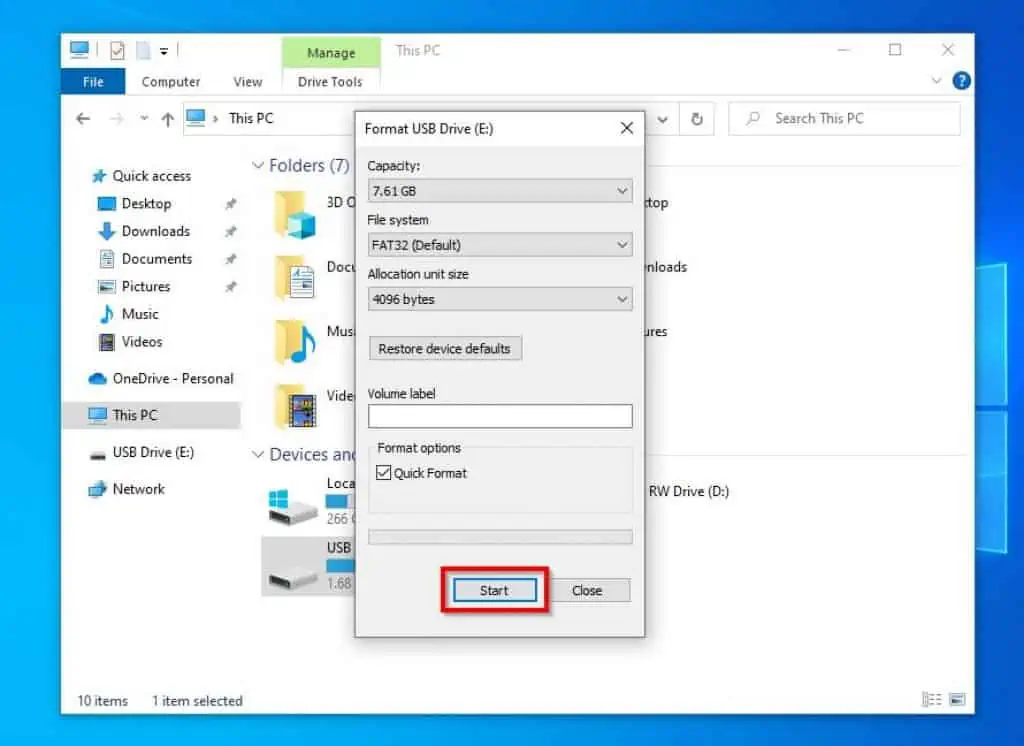 Fix The Parameter Is Incorrect Error In Windows 10 By Formatting The External Drive