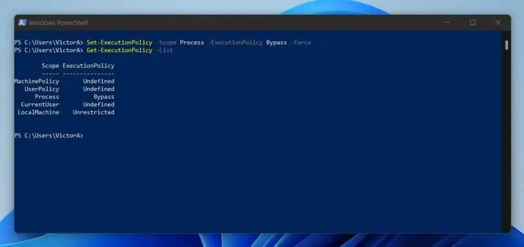 How To Set PowerShell ExecutionPolicy For The Current Session
