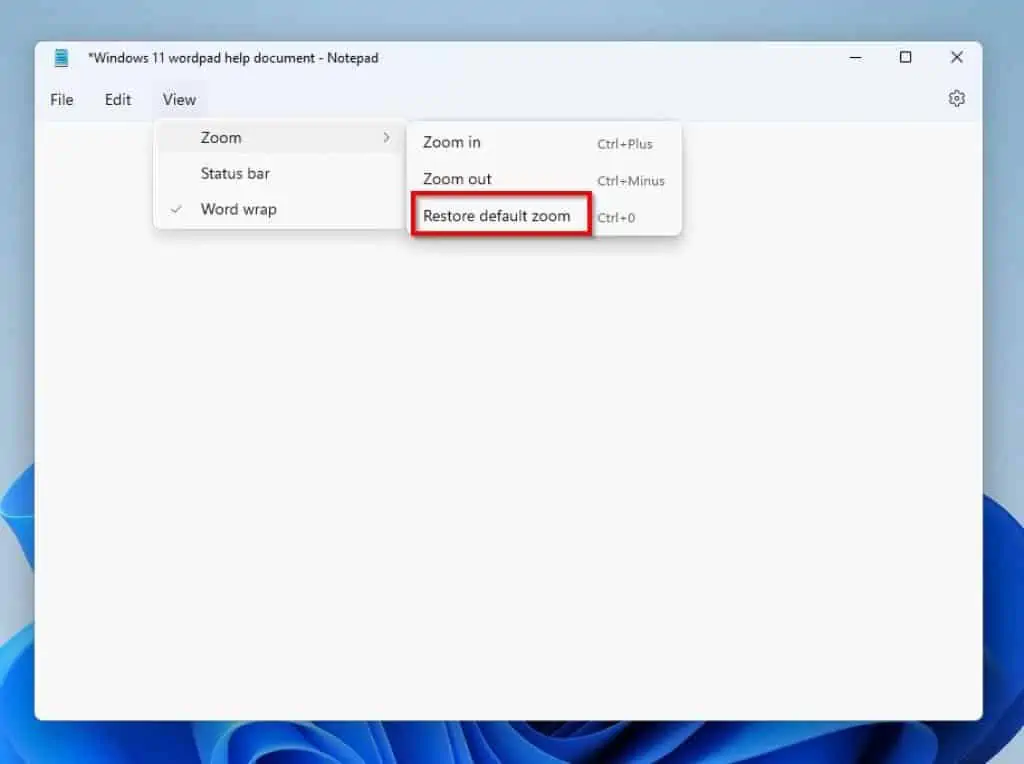 Get Help With Notepad In Windows 11: How To Add/Remove Status Bar, Zoom In, Or Zoom Out