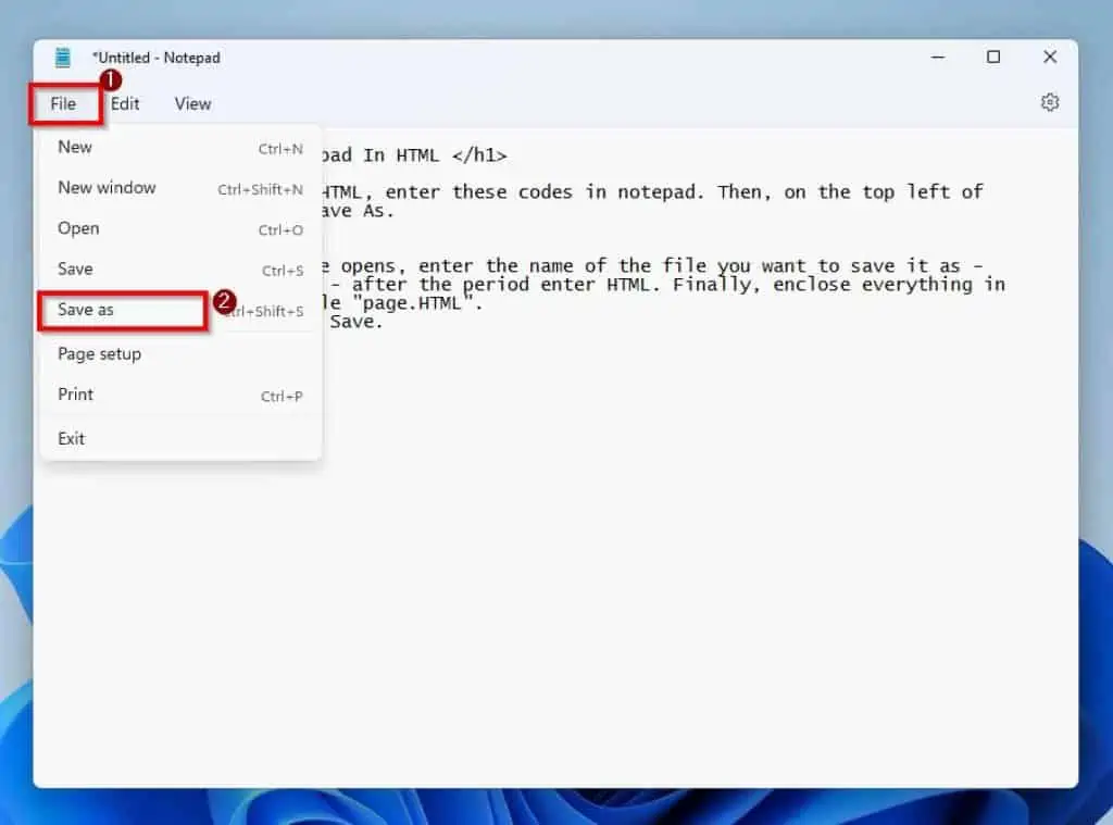Get Help With Notepad In Windows 11: How To Save Notepad As HTML