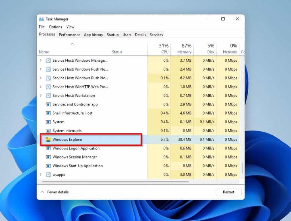 Fix Windows 11 Taskbar When Not Working By Restarting Windows Explorer