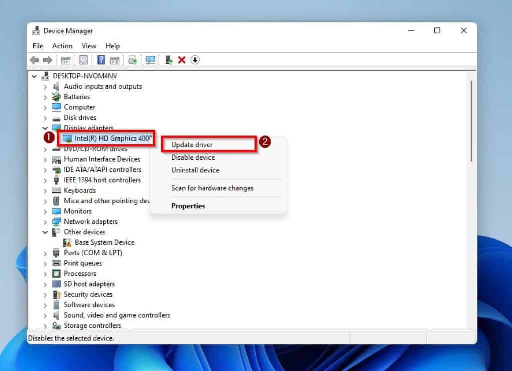 Fix Windows 11 Taskbar When Not Working By Updating The Graphics Driver