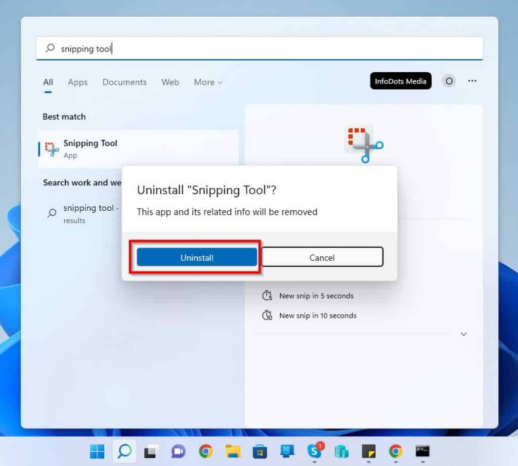 Fix Snipping Tool If It's Not Working In Windows 11 By Uninstalling And Re-installing Snipping Tool