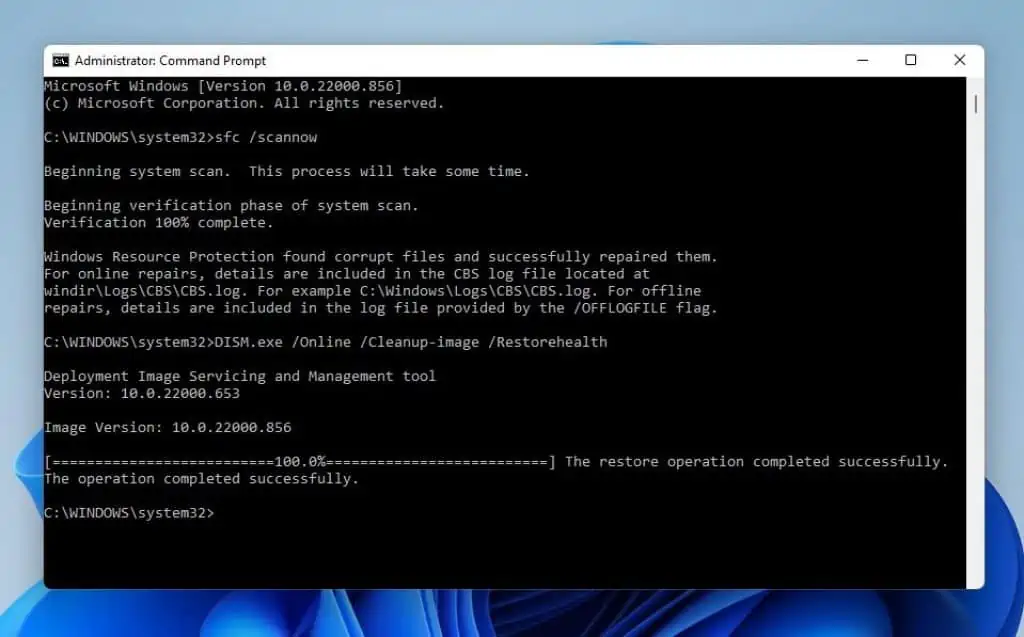 Repair Windows 11 By Executing SFC And DISM Scans