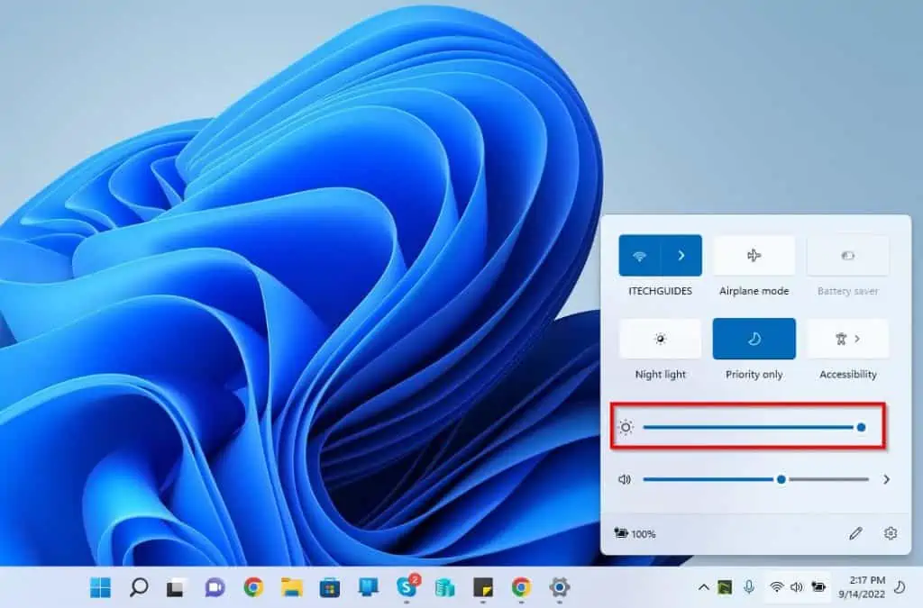 Change Brightness In Windows 11 From Quick Settings Panel