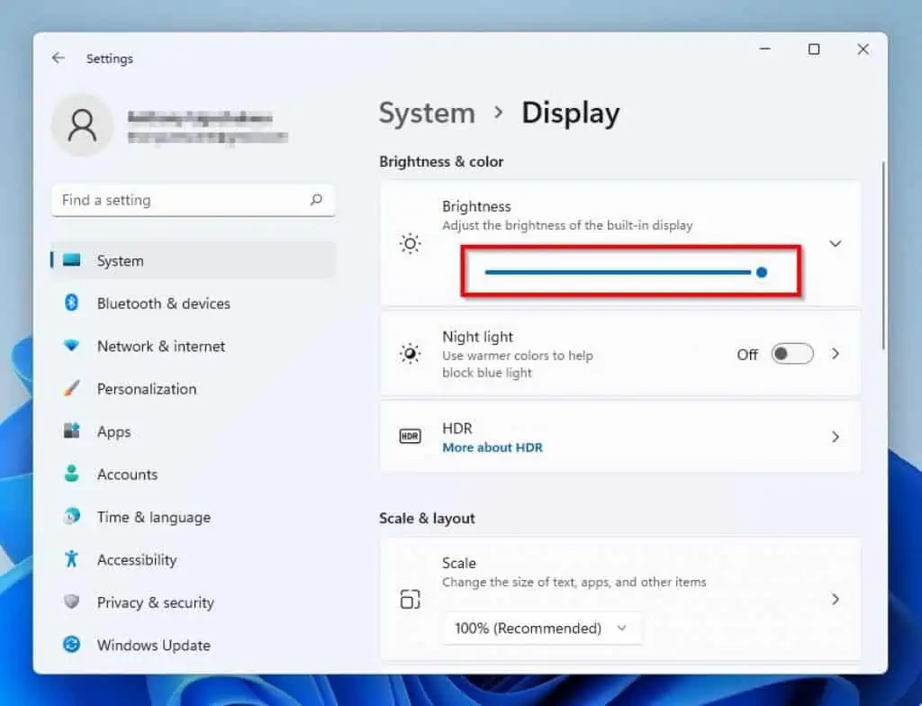 Change Brightness In Windows 11 Via Settings 