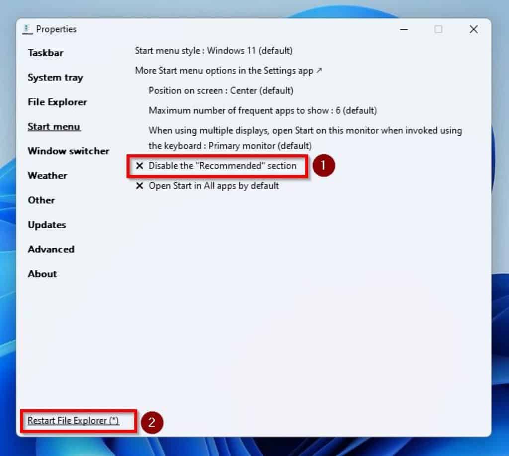 Permanently Remove The Recommended Section In Windows 11