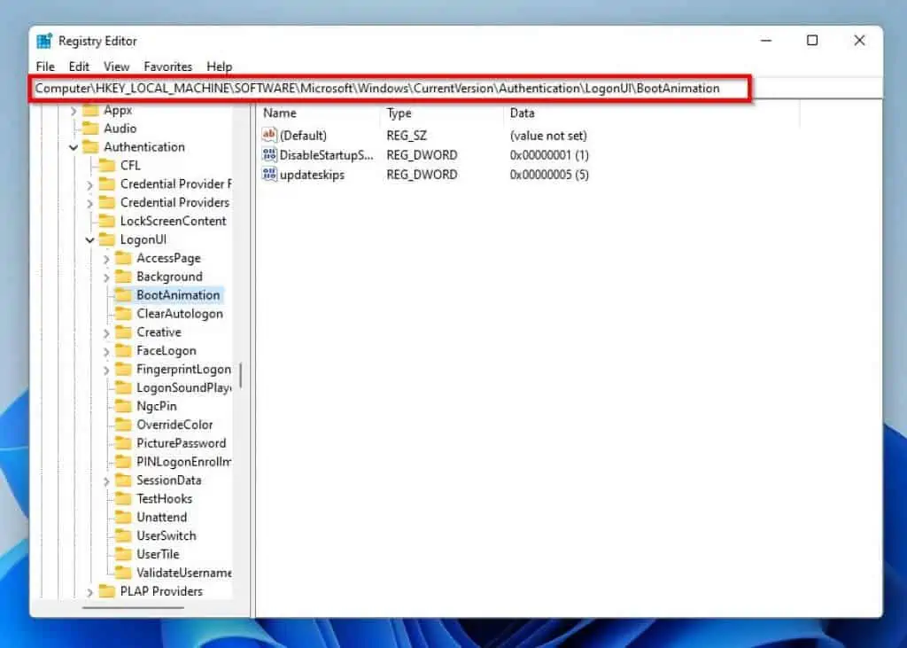 Disable Windows 11 Startup Sound Through Registry Editor