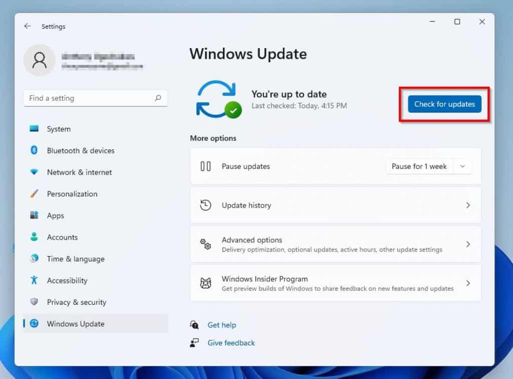 Fix Windows 11 With No Sound By Running Windows Update