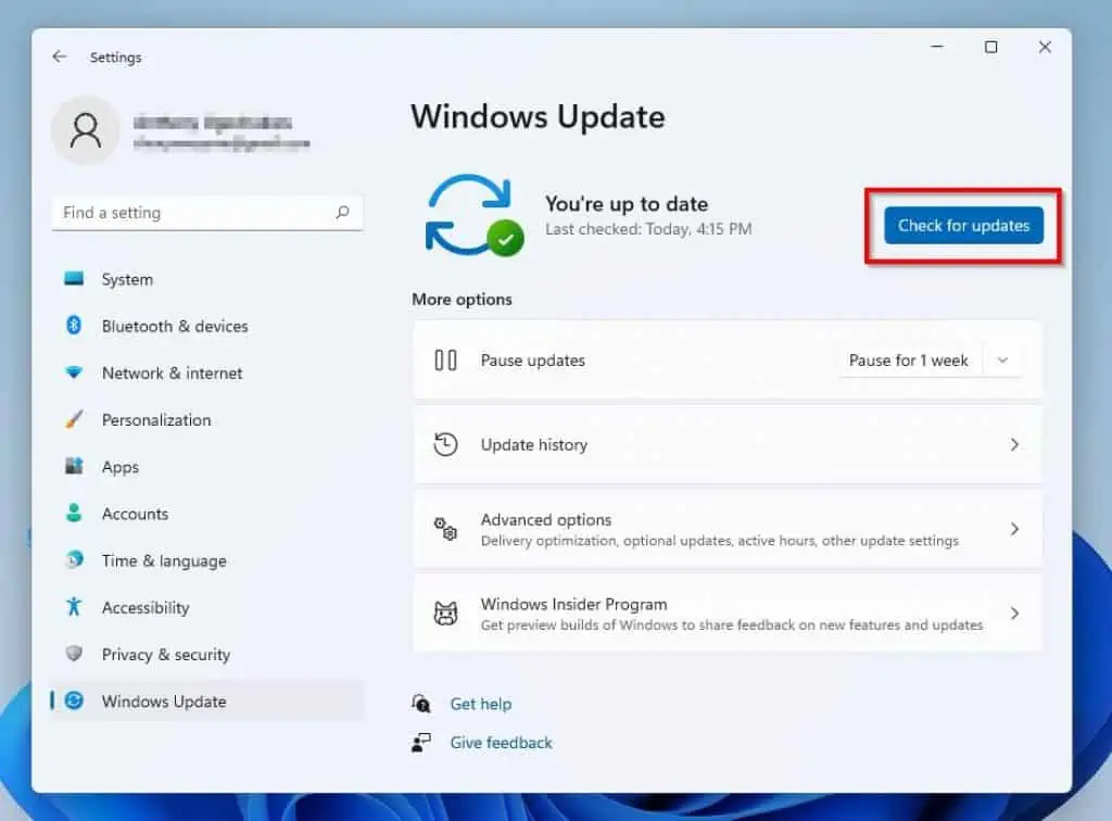 Fix Windows 11 Computer That Won't Wake Up From Sleep By Running Windows Update