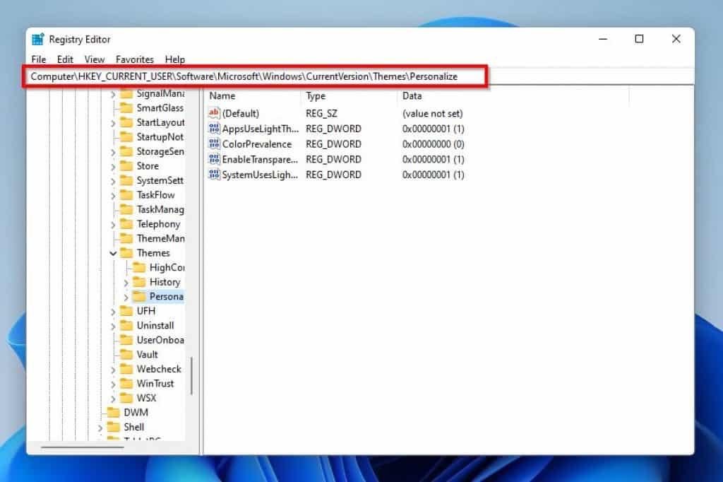 Make Taskbar Transparent In Windows 11 With Registry Editor