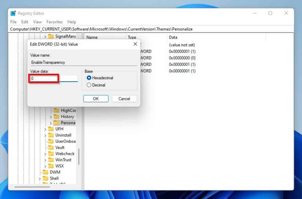 Make Taskbar Transparent In Windows 11 With Registry Editor