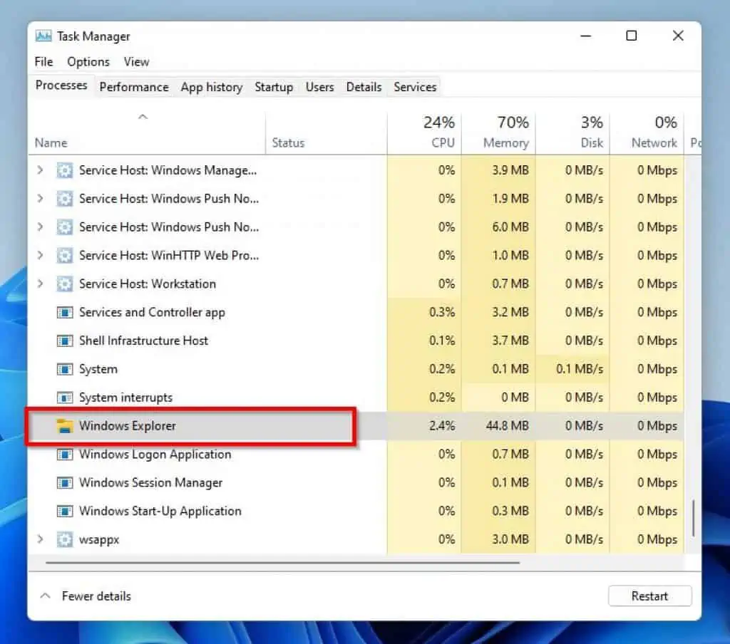 Fix Windows 11 If Taskbar Disappeared By Restarting Windows Explorer
